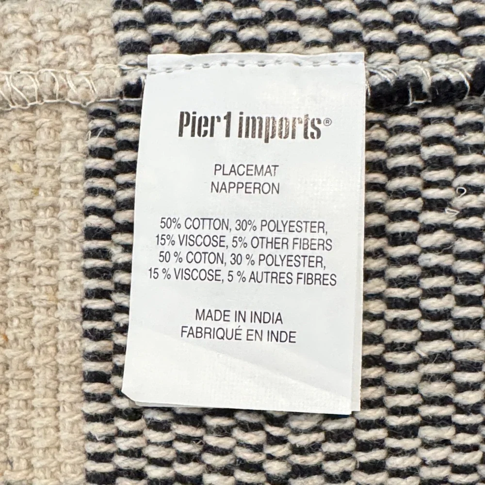 Pier 1 Black and Cream Striped Placemat Set of 10